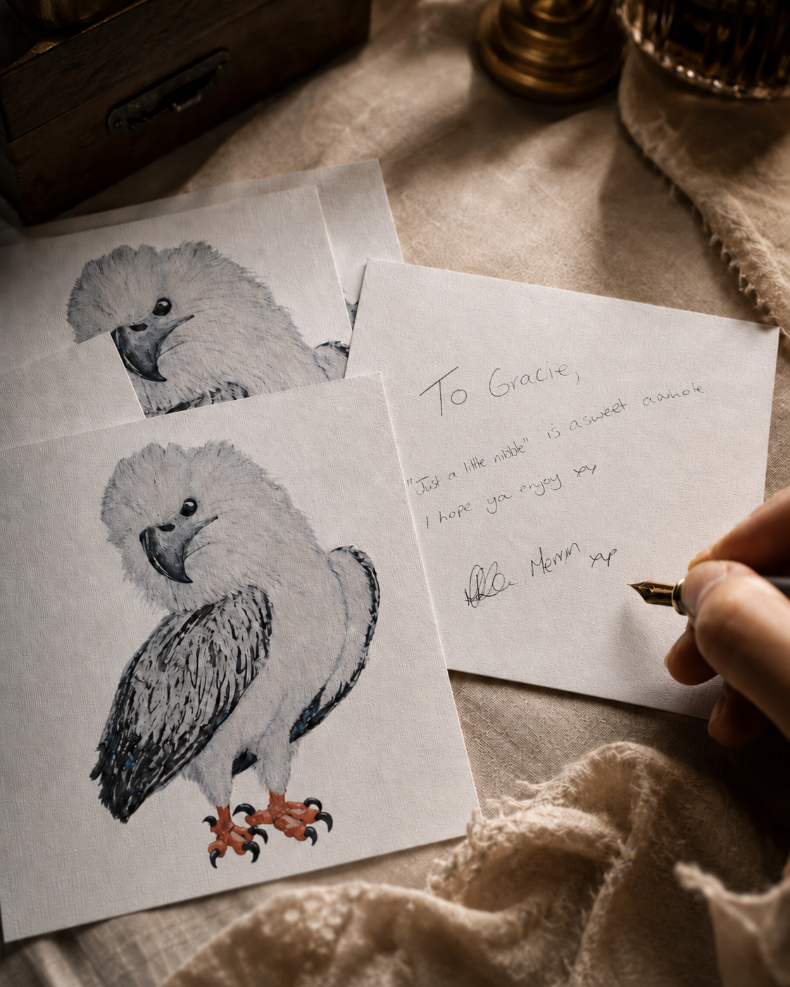 “Just a Lil Nibble" White-bellied Sea Eagle Artwork – Hand-signed Collectible Print