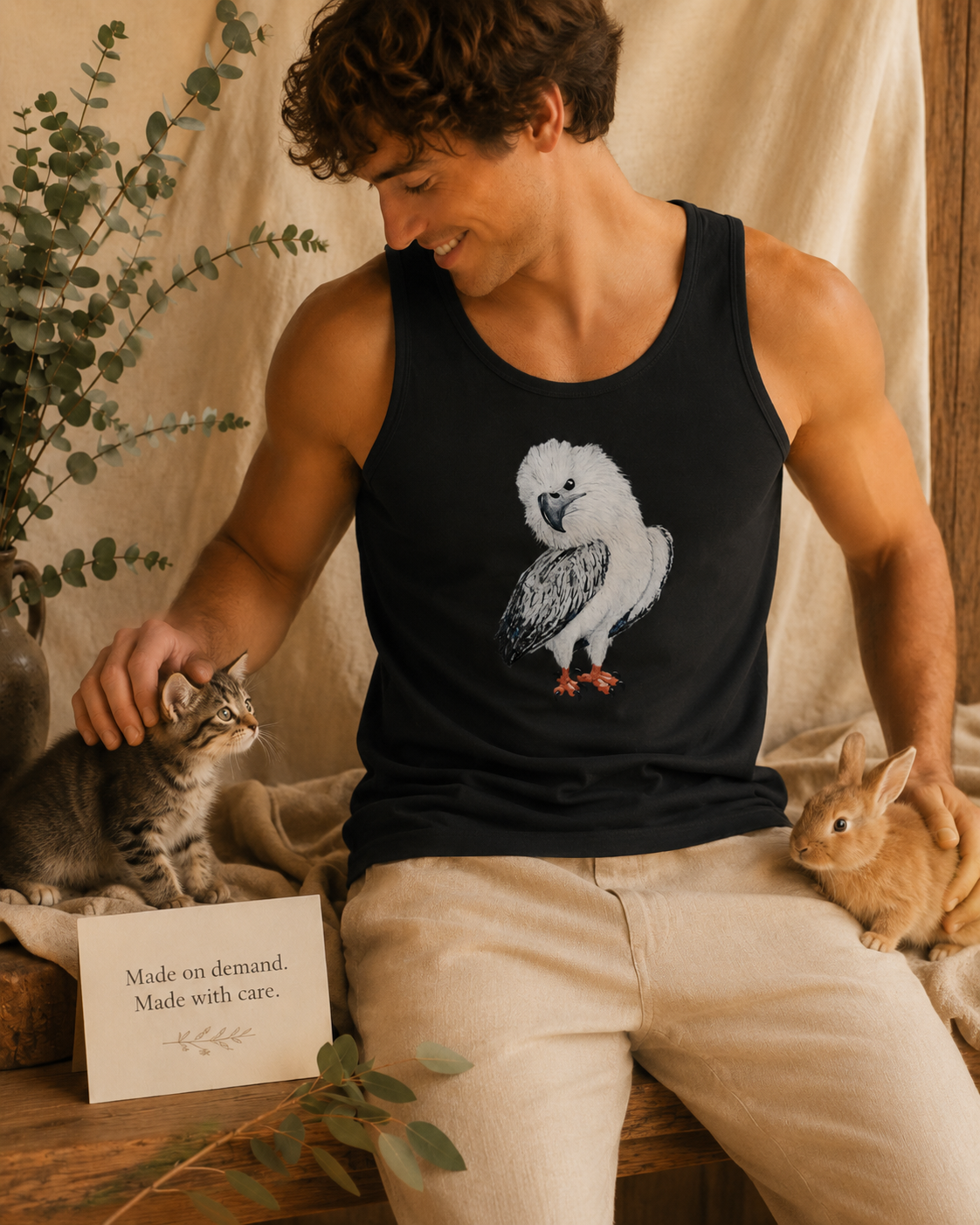 Premium Unisex Tank Top | Clothing | "Just a Lil Nibble" White-bellied Sea Eagle