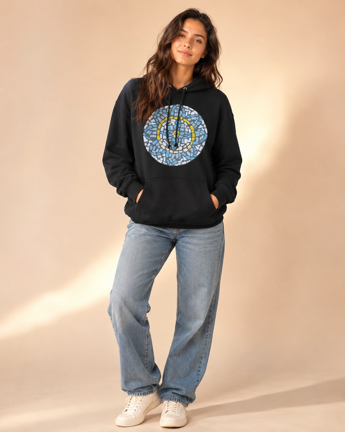Mandala Coaster Mid-Weight Hoodie | Meaningful Mosaic Art Hoodie