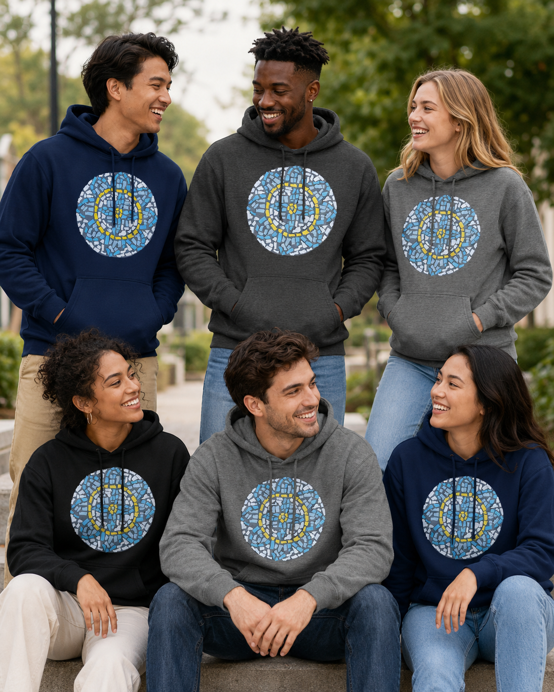 Mandala Coaster Mid-Weight Hoodie | Meaningful Mosaic Art Hoodie