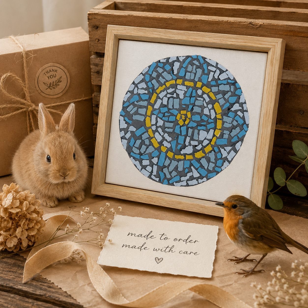 Mandala Coaster Framed Canvas Print | Mosaic-Inspired Mandala Wall Art