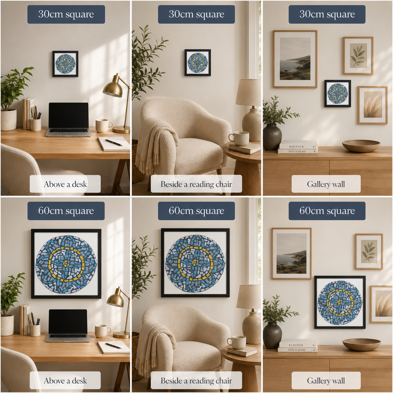 Mandala Coaster Framed Canvas Print | Mosaic-Inspired Mandala Wall Art