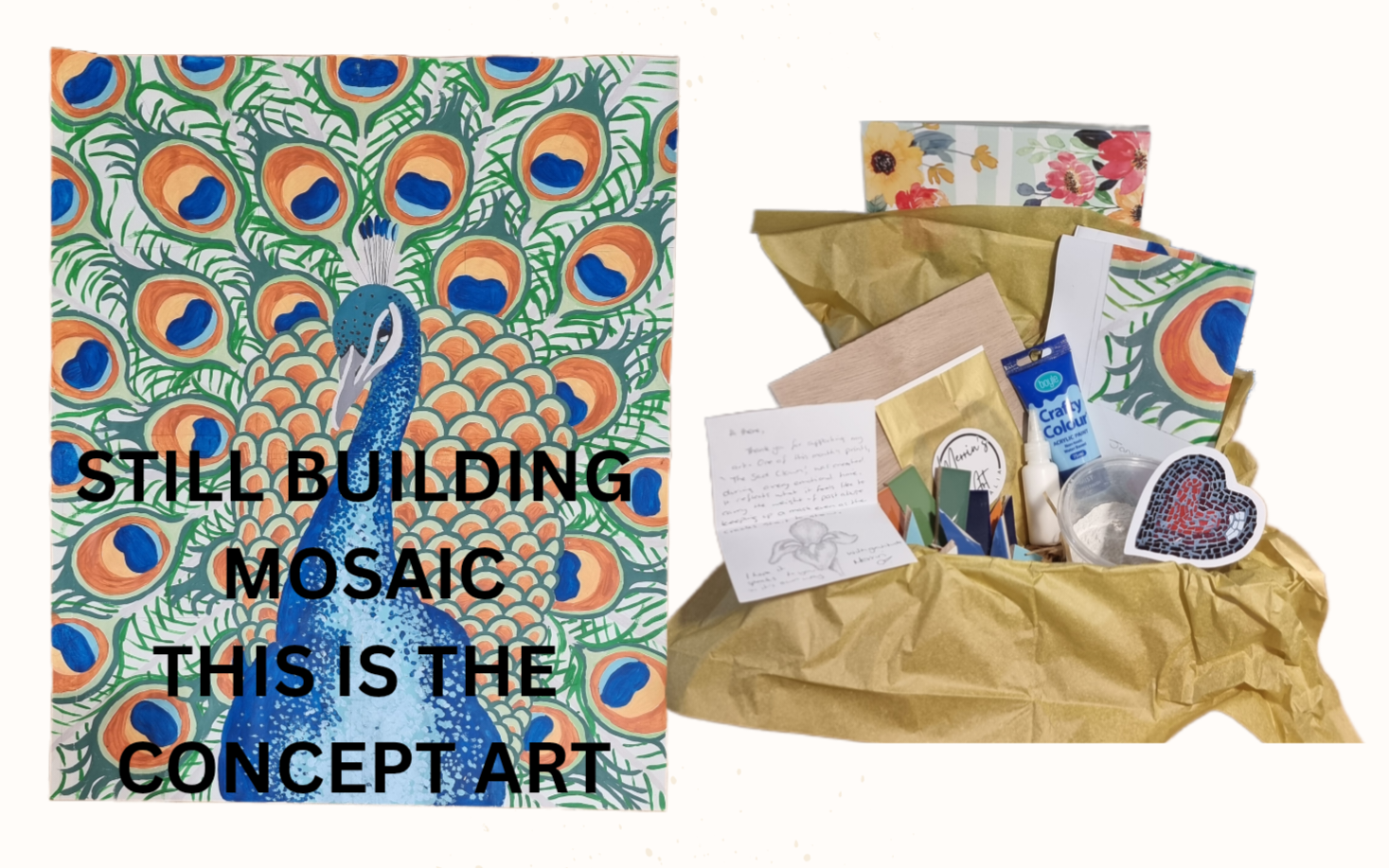Peacock modular mosaic concept for diy art kit for sale