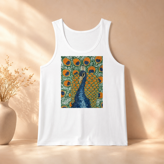 Peacock’s Awakening Unisex Jersey Tank Top