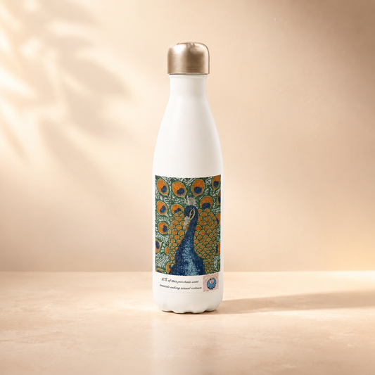 🦚 Peacock’s Awakening Stainless Steel Water Bottle
