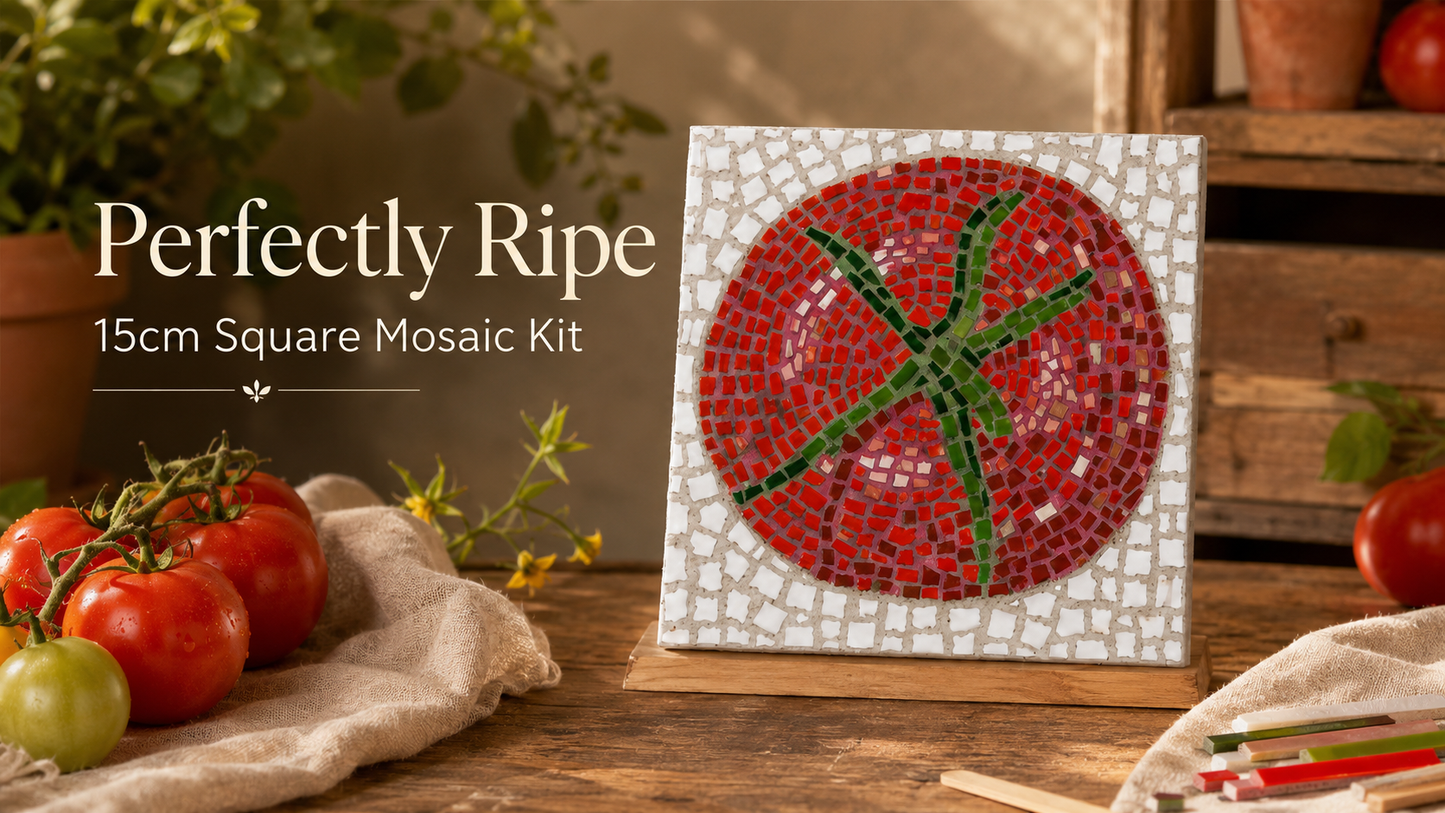 Perfectly Ripe Tomato Mosaic Kit | Luxury Mosaic Art Kit with Plywood Board | 🛠 Luxury Kit