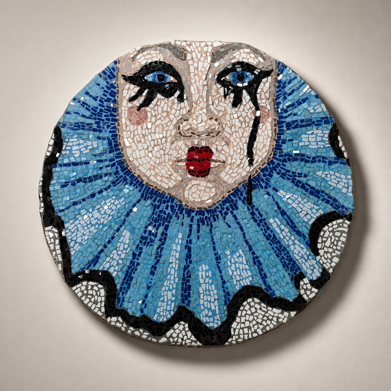 Sad Clown Original Mosaic Artwork | Handmade Australian Art About Healing & Resilience