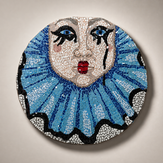 Sad Clown Original Mosaic Artwork | Handmade Australian Art About Healing & Resilience