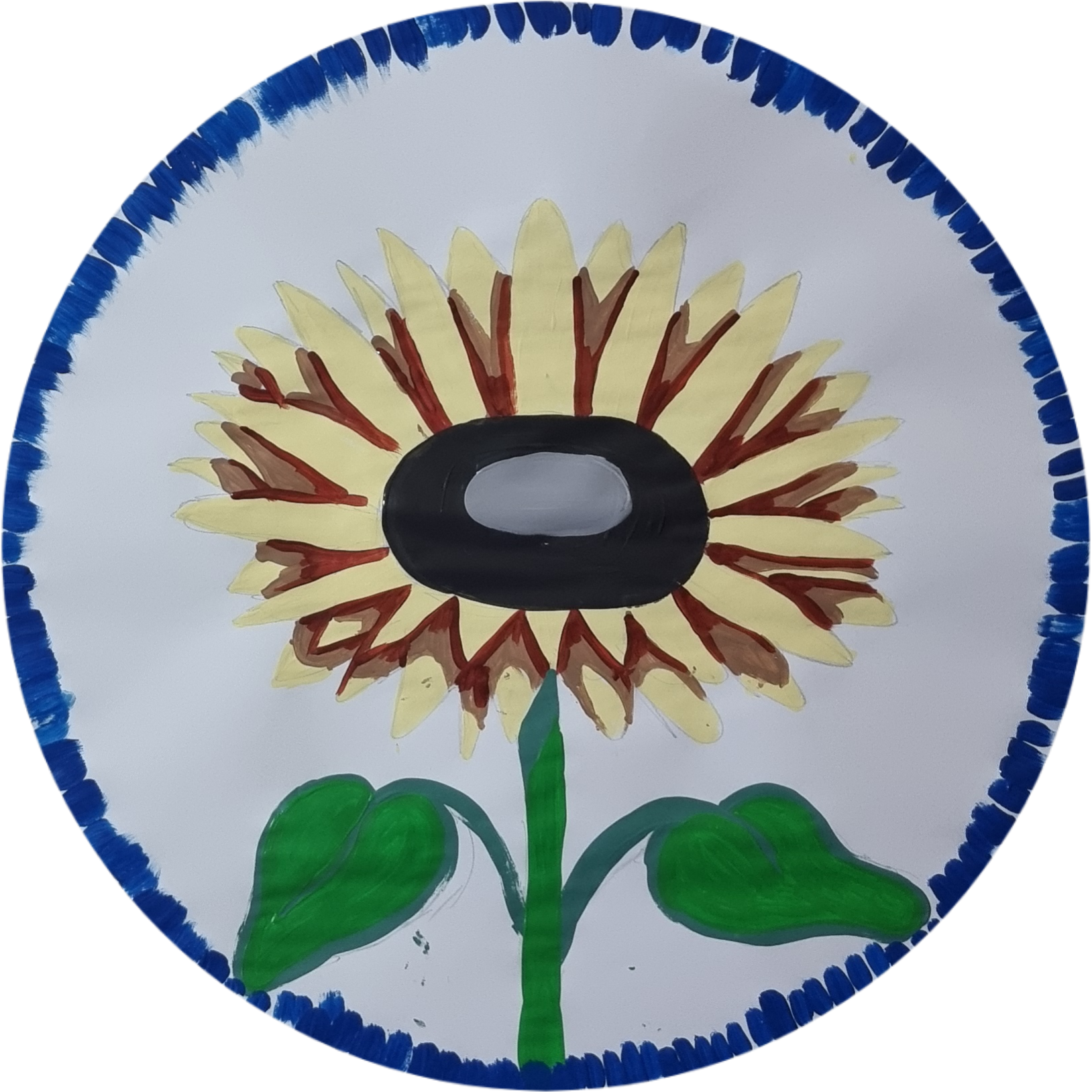Painted concept art of a sunflower, created as a design study for future ceramic mosaic work. Radiant yellows and natural textures reflect the warmth and optimism of the Cottage Garden Collection. Handmade mosaics for sale in Sebastopol, Victoria 