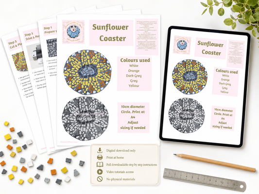 Sunflower Coasters Digital Download Design & Instructions Kit