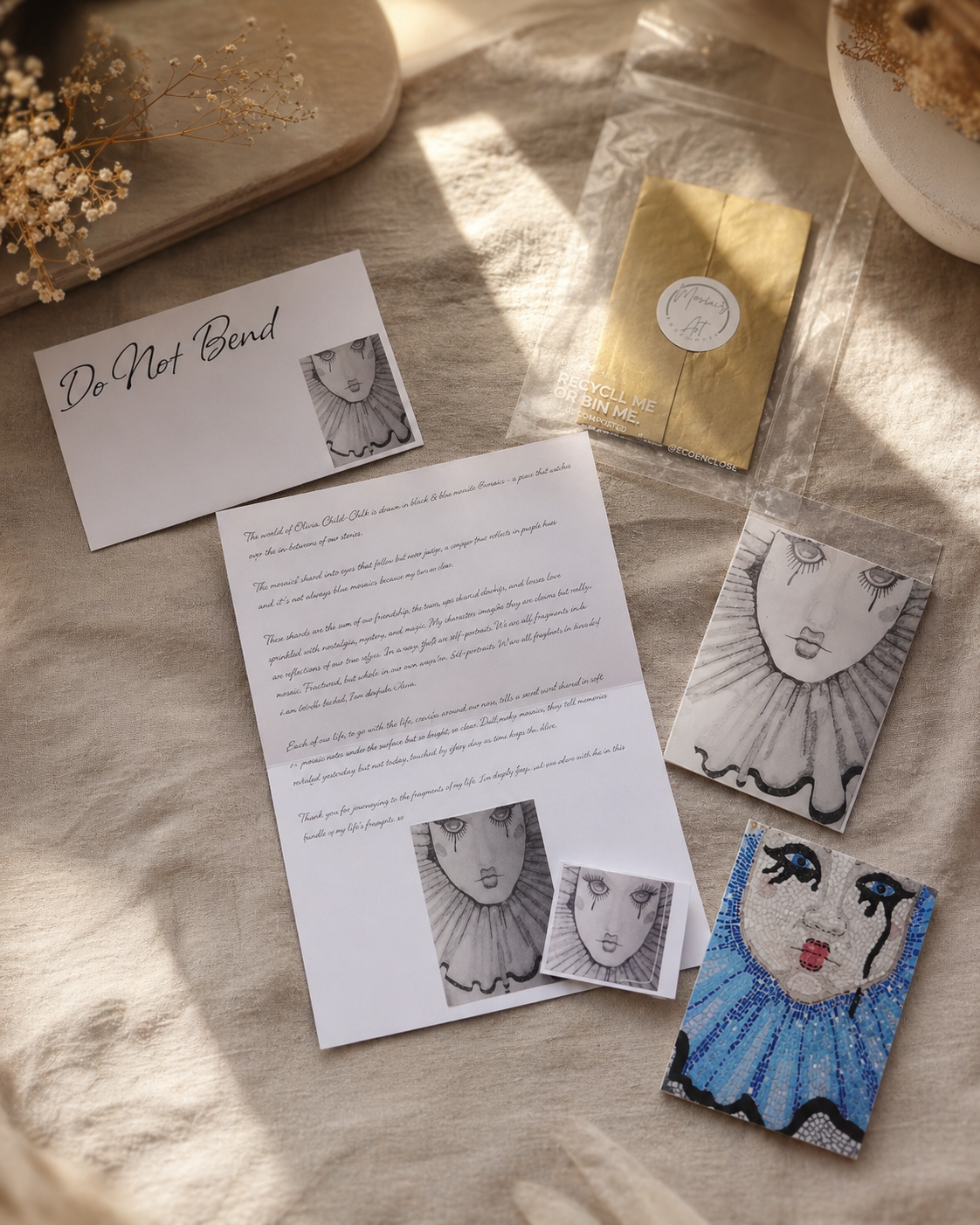 Past Mosaic Mail Club | February 2026 | The Sad Clown Mosaic