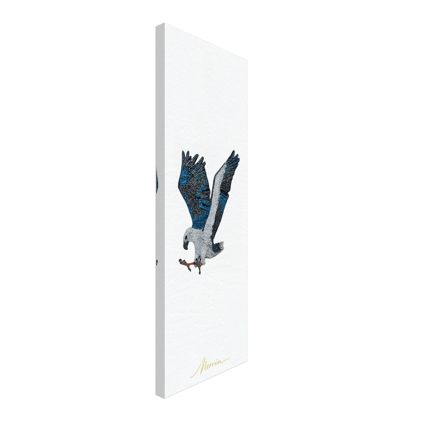 Willow the white-bellied sea eagle mosaic printed on canvas 