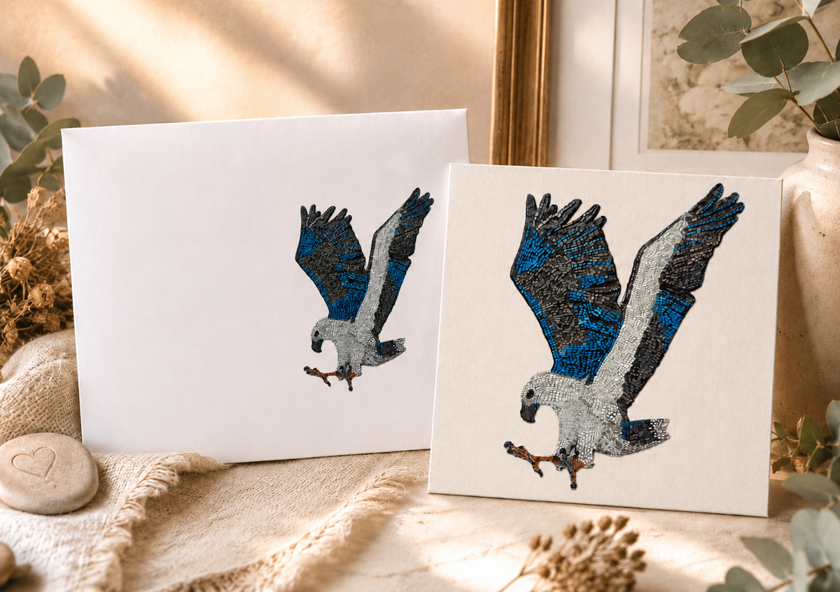 Willow the White-bellied Sea Eagle Mosaic Artwork – Hand-signed Collectible Print