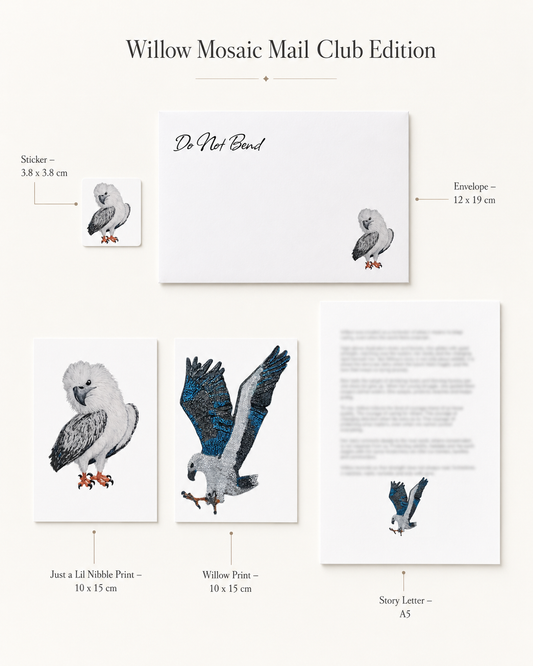 Past Mosaic Mail Club | May 2026 | Willow the White-bellied Sea Eagle Mosaic