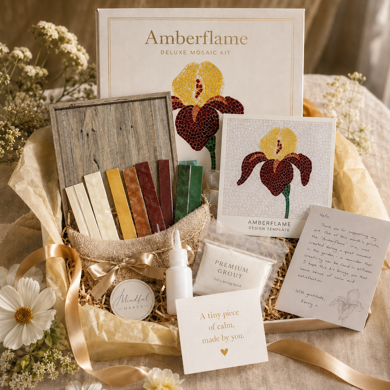Amberflame Iris Hanging Mosaic Maker’s Studio DIY Kits | 15cm Square | 🛠 Level 2