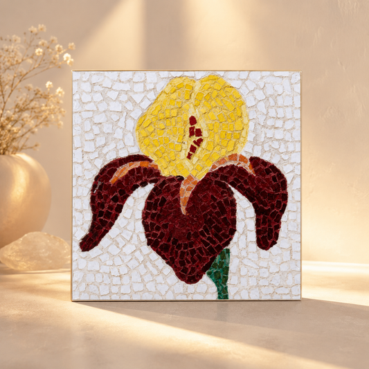 Fine Art Poster | Amberflame Iris Flower Mosaic