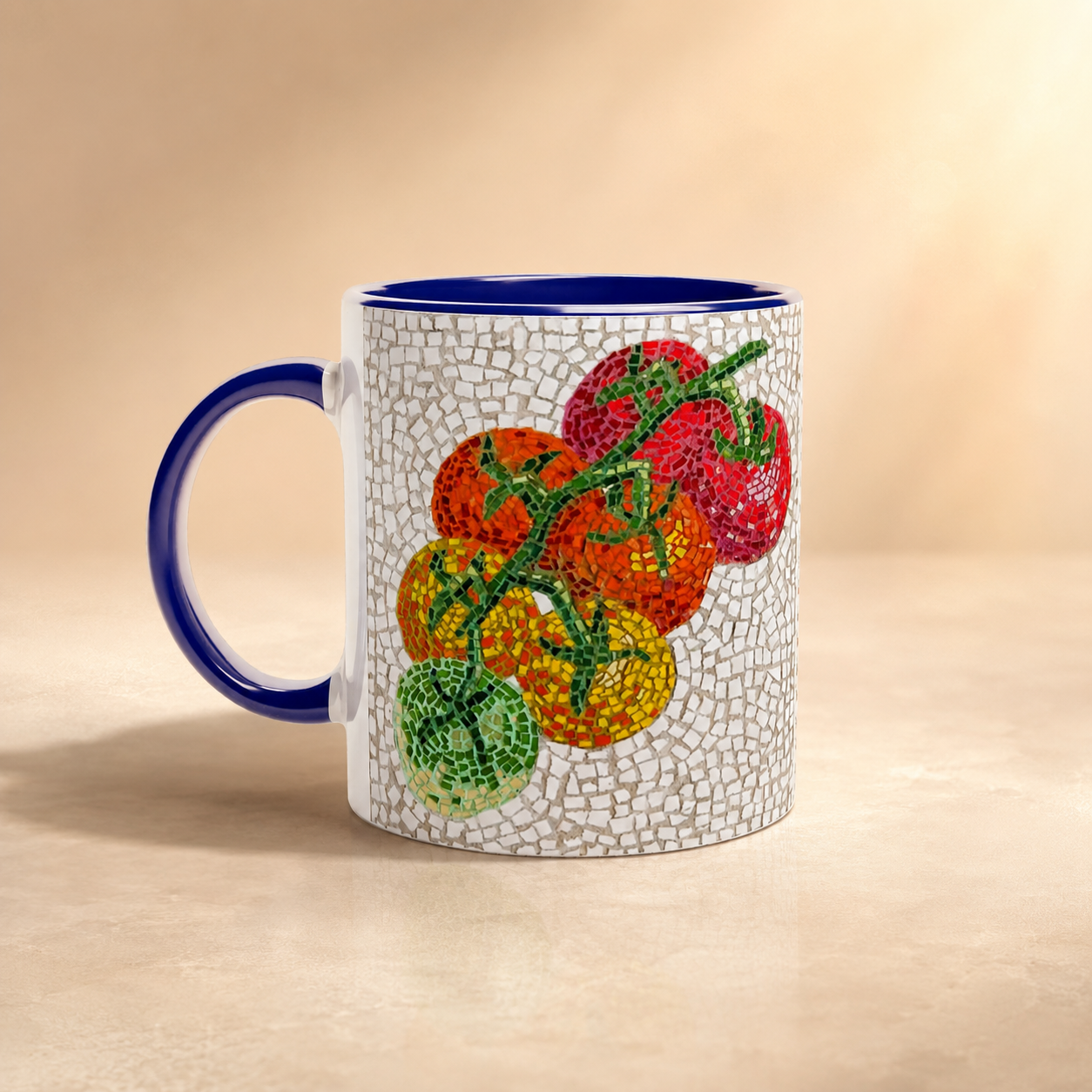An Array of Ripening Ceramic Mug — Cherry Tomato Mosaic Art Mug