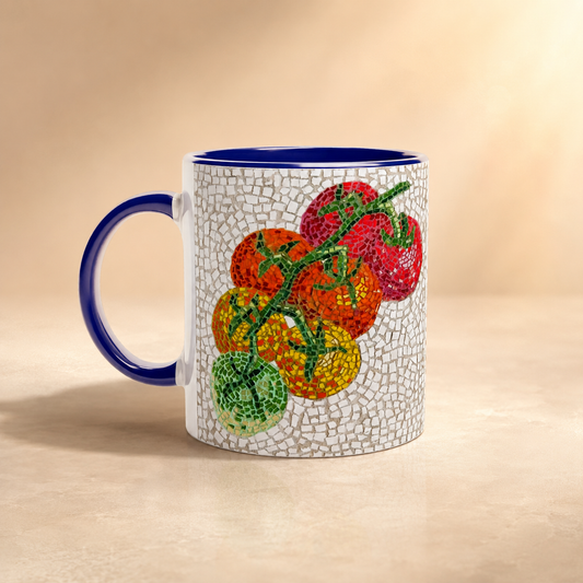 An Array of Ripening Ceramic Mug — Cherry Tomato Mosaic Art Mug