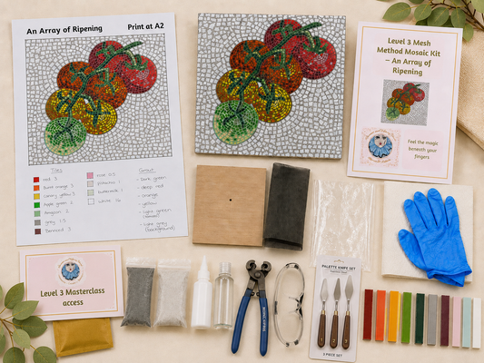 An Array of Ripening Tomato Mosaic Kit | Luxury Mosaic Art Kit with Plywood Board | 🛠 Level 3 Luxury Kit