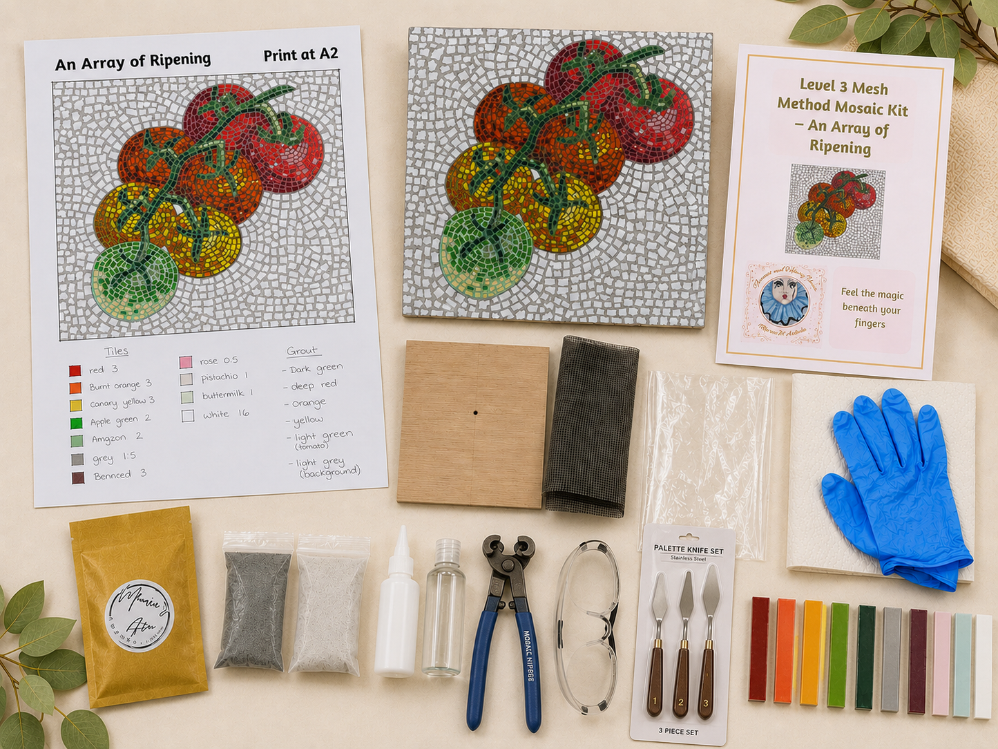 An Array of Ripening Tomato Hanging Mosaic Maker’s Studio DIY Kits | A2 | 🛠 Level 3