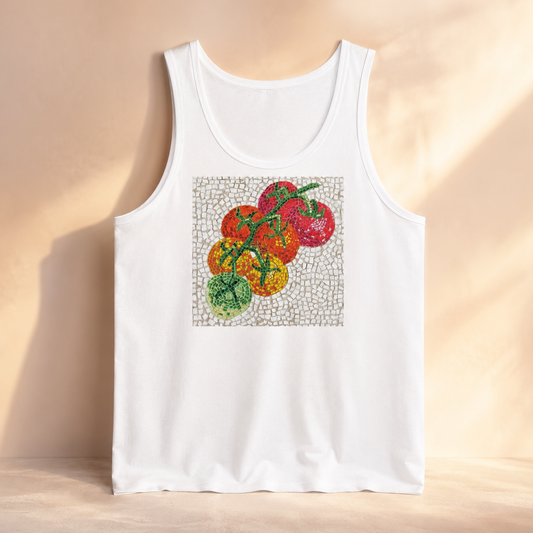An Array of Ripening Unisex Jersey Tank Top | Garden-Inspired Mosaic Art Tank
