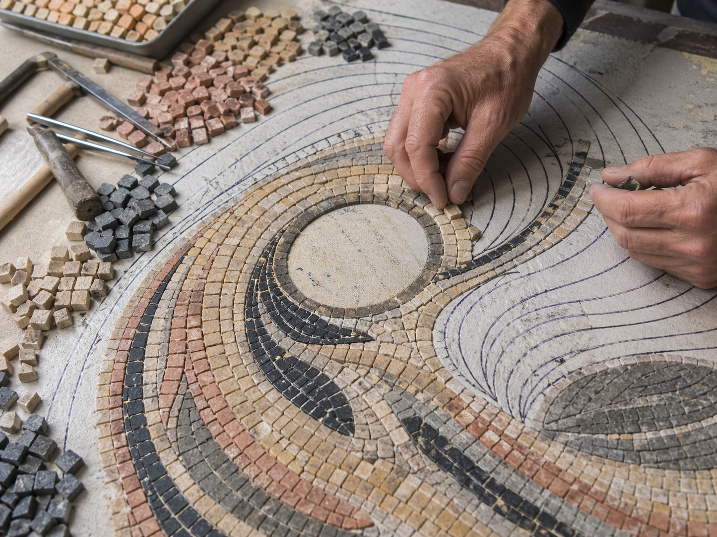 Level 2 Mosaic Masterclass | Andamento, Mesh Method & Multi-Coloured Grout
