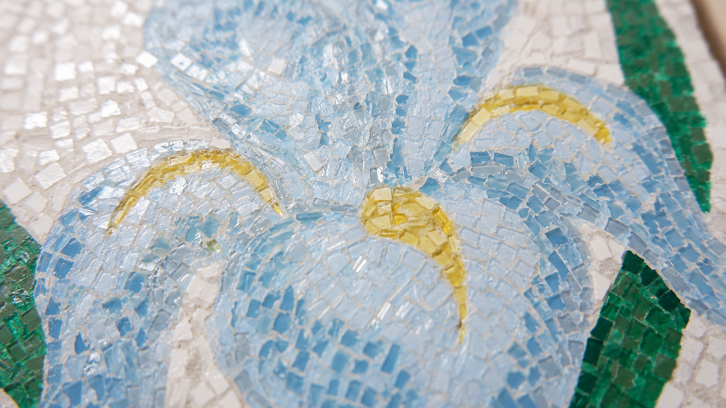 Aveline Iris Mosaic | One-of-a-Kind Handmade Floral Mosaic Art