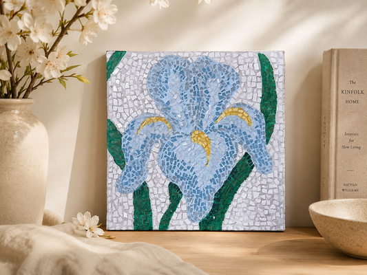 Aveline Iris Mosaic | One-of-a-Kind Handmade Floral Mosaic Art