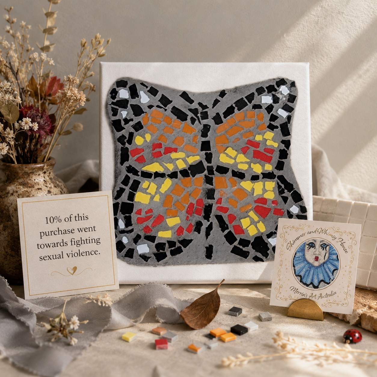 Butterfly Coaster Canvas Print | Symbolic Butterfly Wall Art