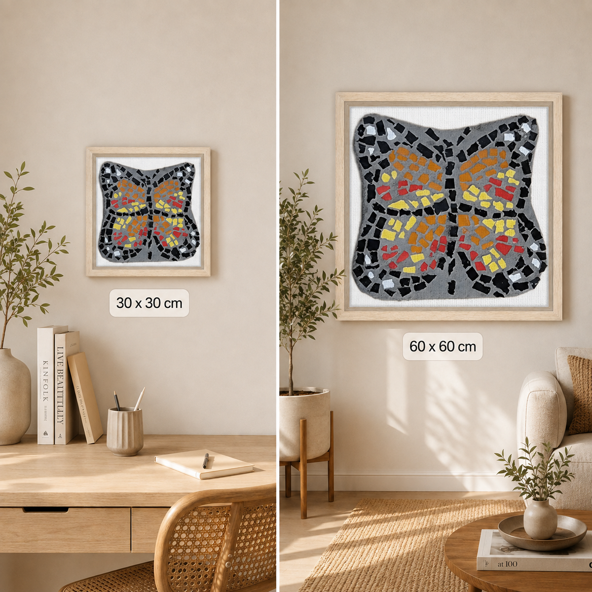 Butterfly Coaster Framed Canvas Print | Transformation Wall Art