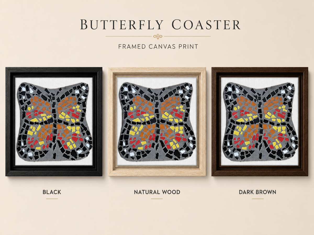 Butterfly Coaster Framed Canvas Print | Transformation Wall Art