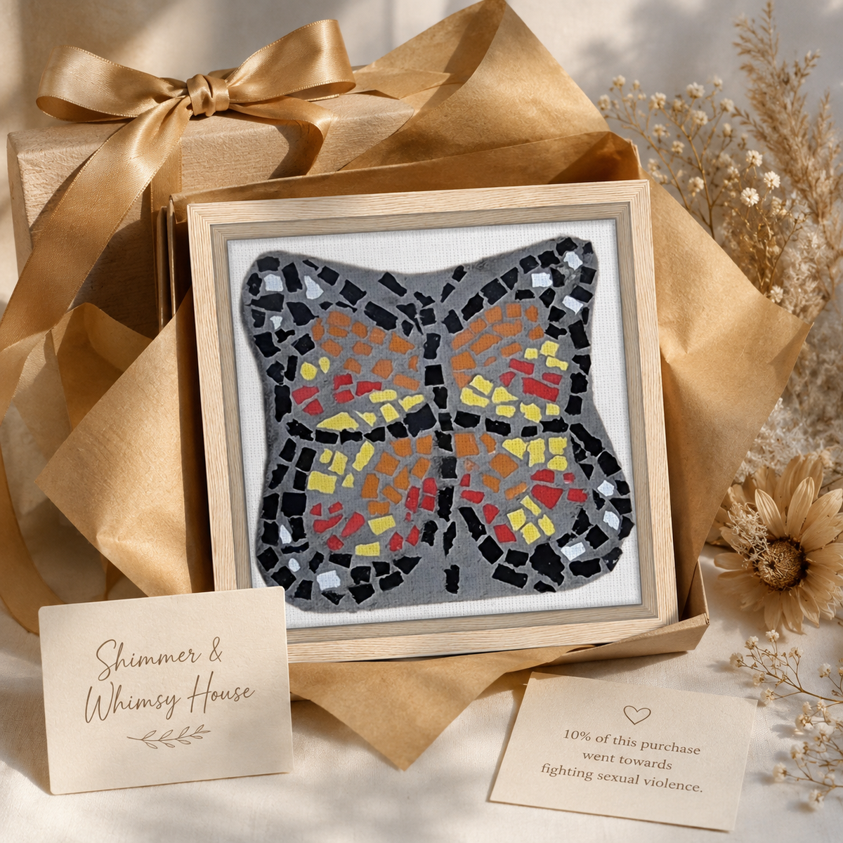 Butterfly Coaster Framed Canvas Print | Transformation Wall Art