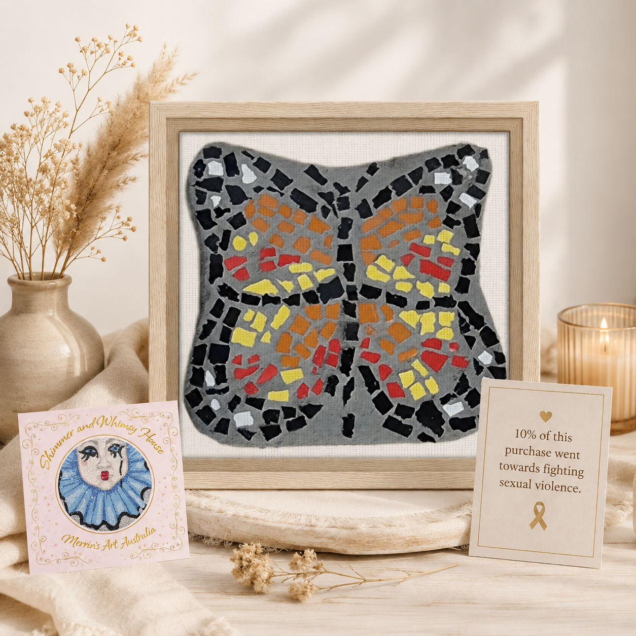 Butterfly Coaster Framed Canvas Print | Transformation Wall Art