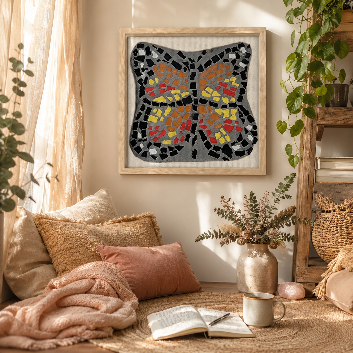 Butterfly Coaster Framed Canvas Print | Transformation Wall Art