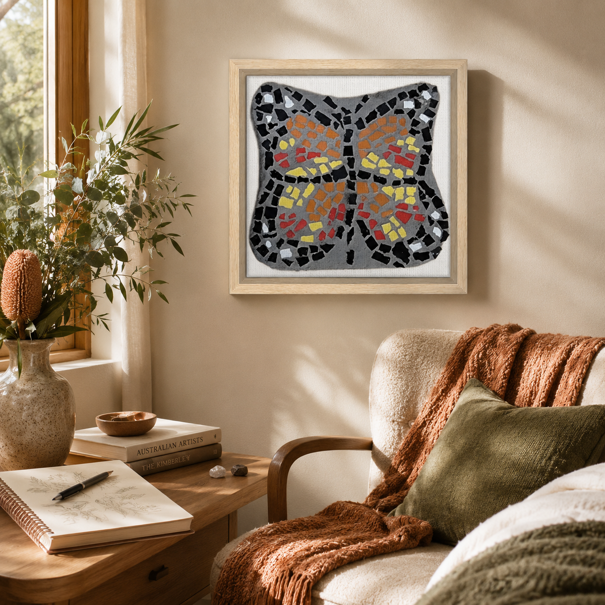 Butterfly Coaster Framed Canvas Print | Transformation Wall Art