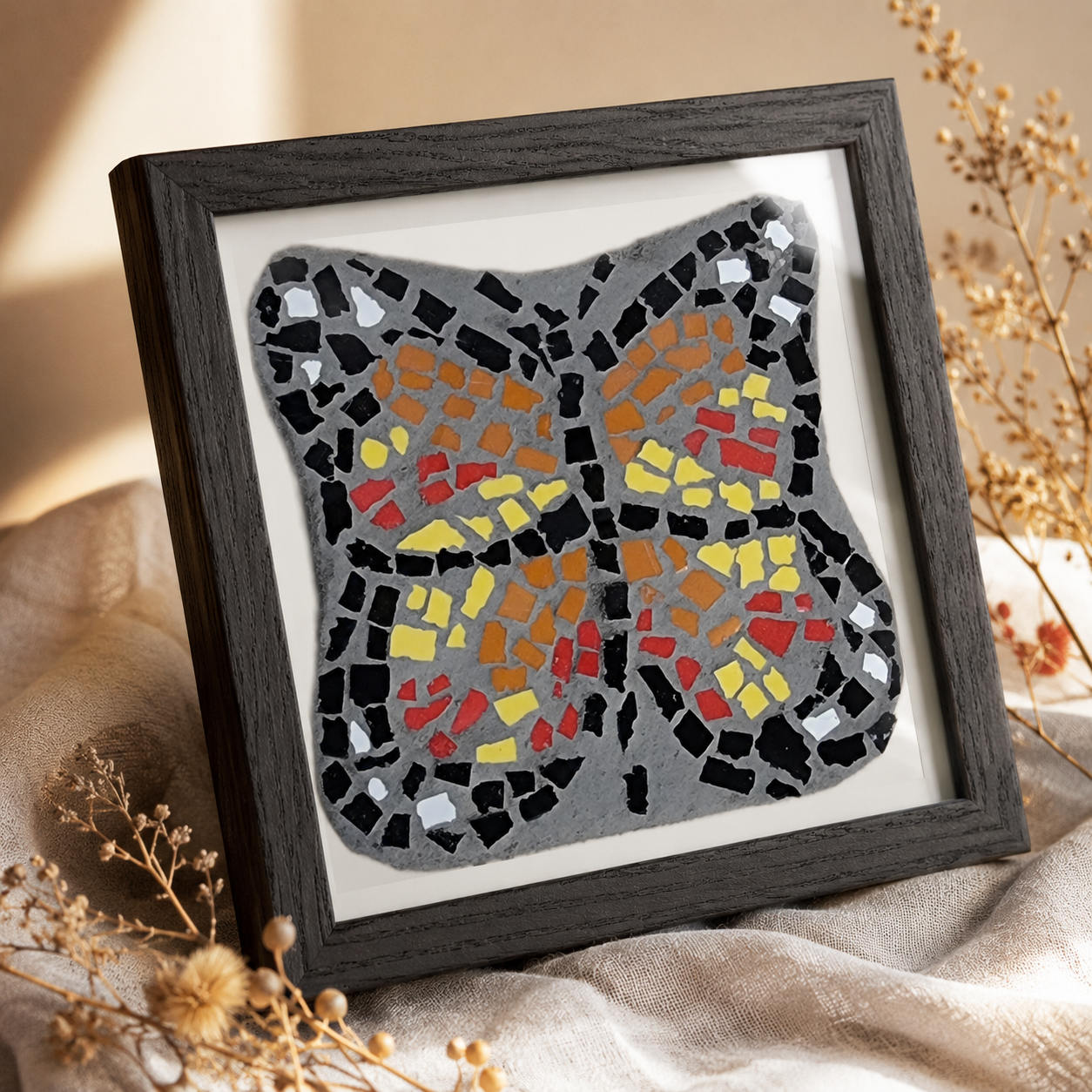 Butterfly Coaster Premium Wooden Framed Print | Symbolic Butterfly Wall Art