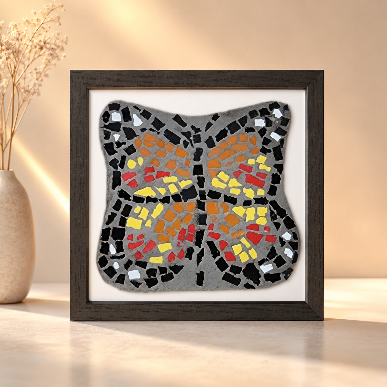 Butterfly Coaster Premium Wooden Framed Print | Symbolic Butterfly Wall Art
