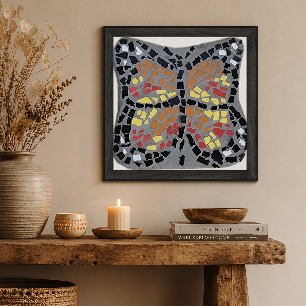 Butterfly Coaster Premium Wooden Framed Print | Symbolic Butterfly Wall Art