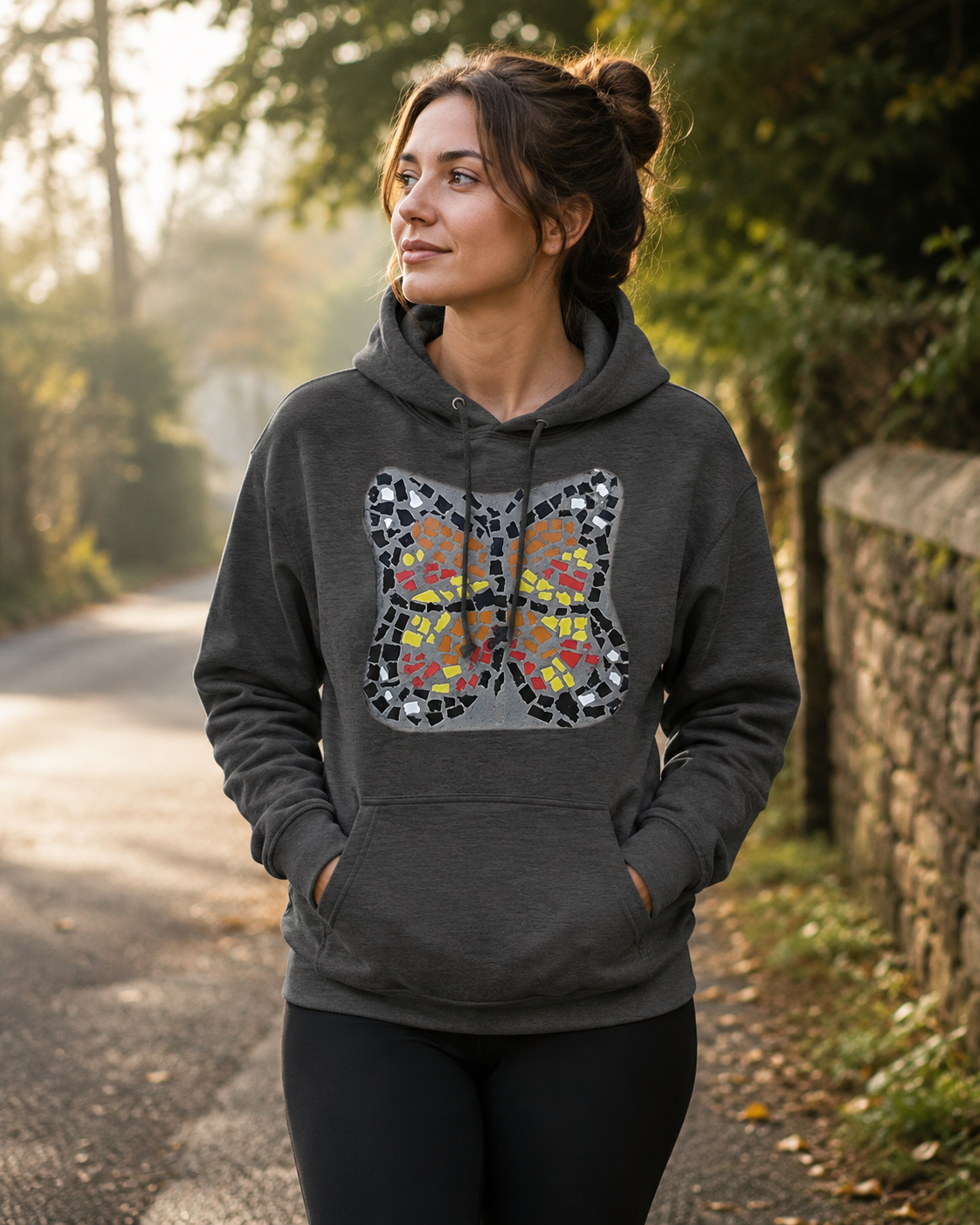 Butterfly Coaster Mid-Weight Hoodie | Symbolic Butterfly Art Hoodie