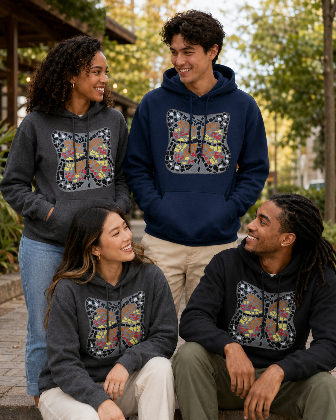 Butterfly Coaster Mid-Weight Hoodie | Symbolic Butterfly Art Hoodie