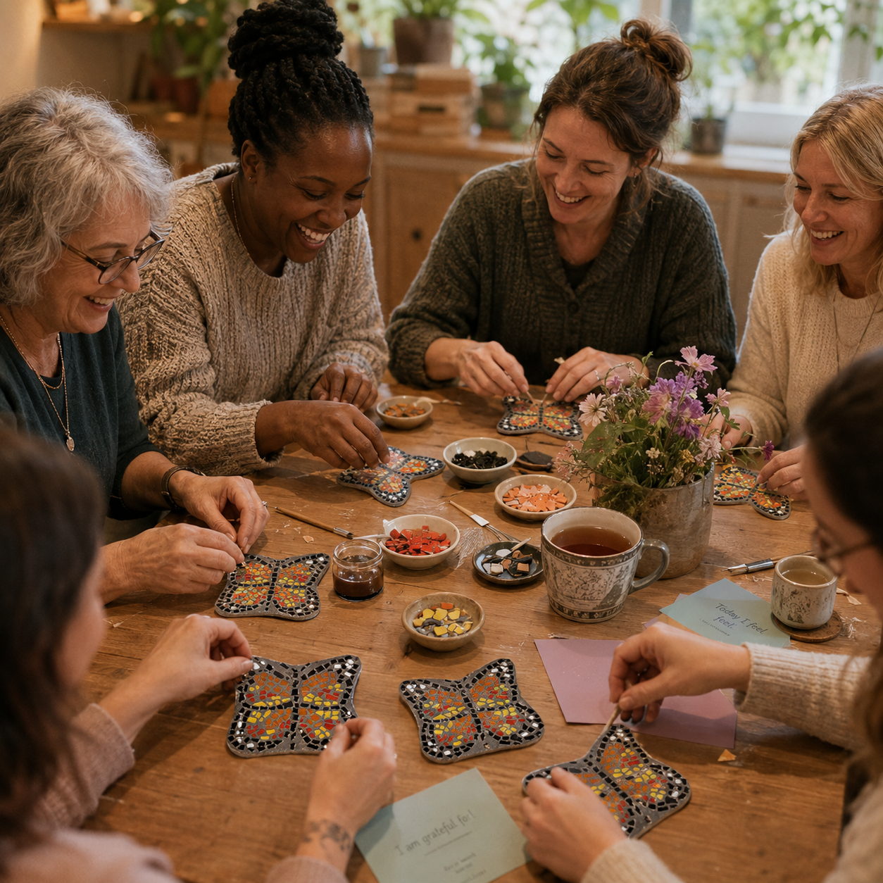 Butterfly Coaster Mosaic Kits for Families & Friends | Create Together DIY Experience