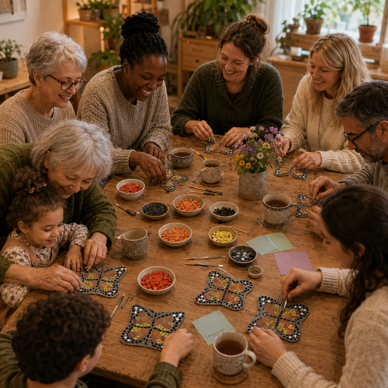 Butterfly Coaster Mosaic Kits for Families & Friends | Create Together DIY Experience