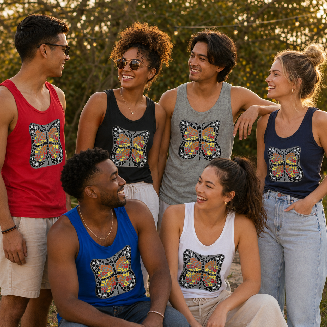 Butterfly Coaster Unisex Jersey Tank Top | Transformation Wearable Art