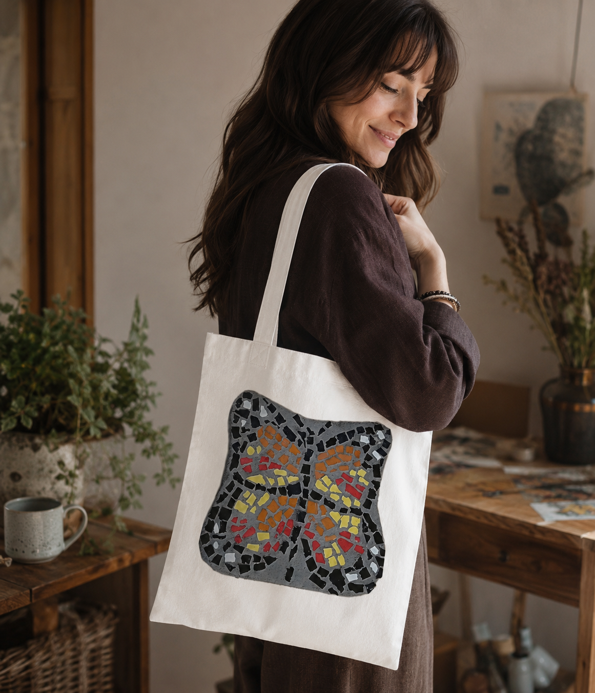 Butterfly Coaster Eco-Friendly Tote Bag | Cotton Butterfly Art Tote