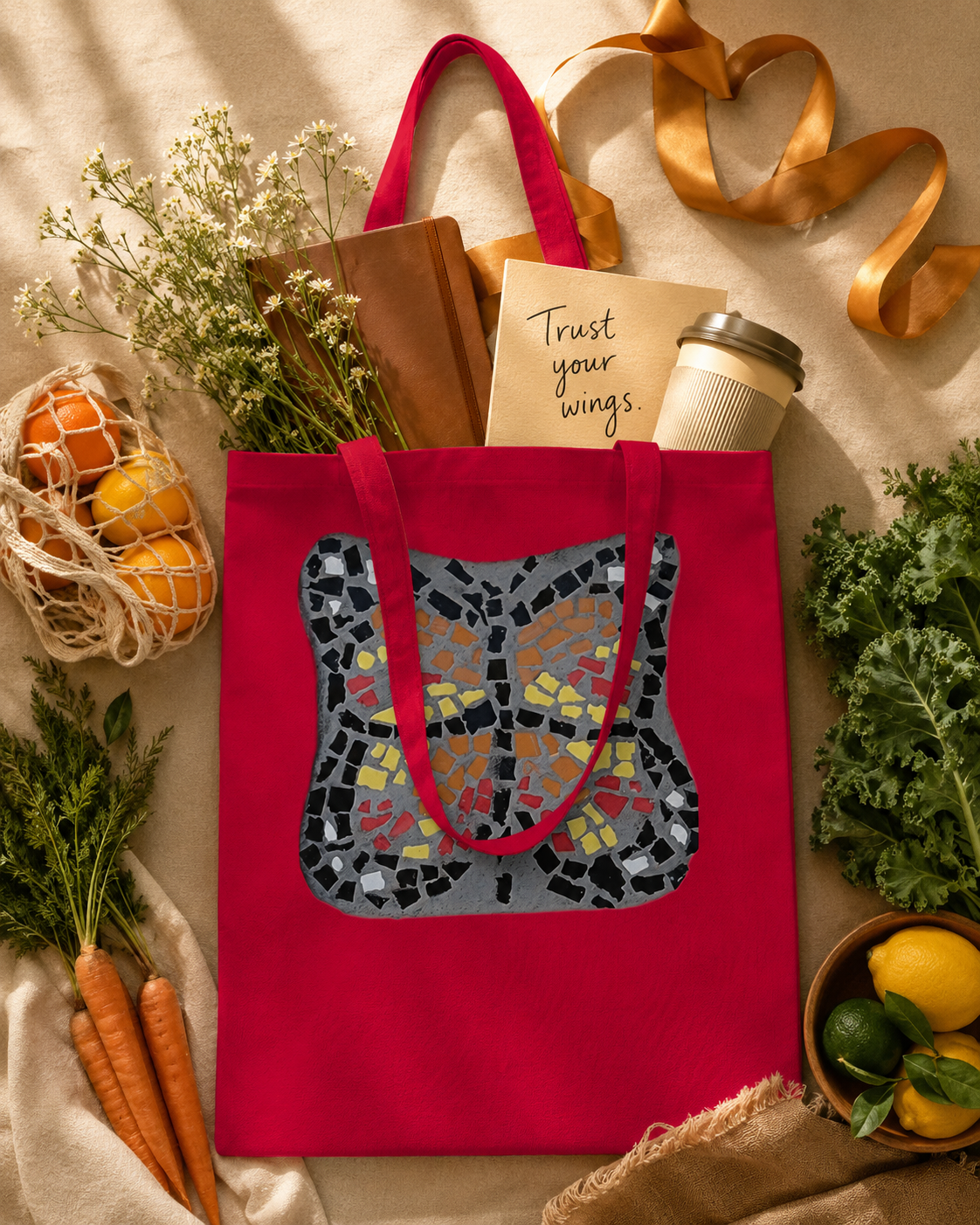 Butterfly Coaster Eco-Friendly Tote Bag | Cotton Butterfly Art Tote