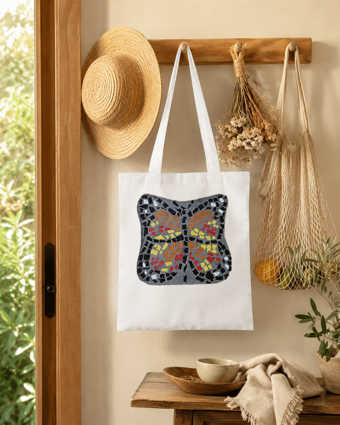 Butterfly Coaster Eco-Friendly Tote Bag | Cotton Butterfly Art Tote