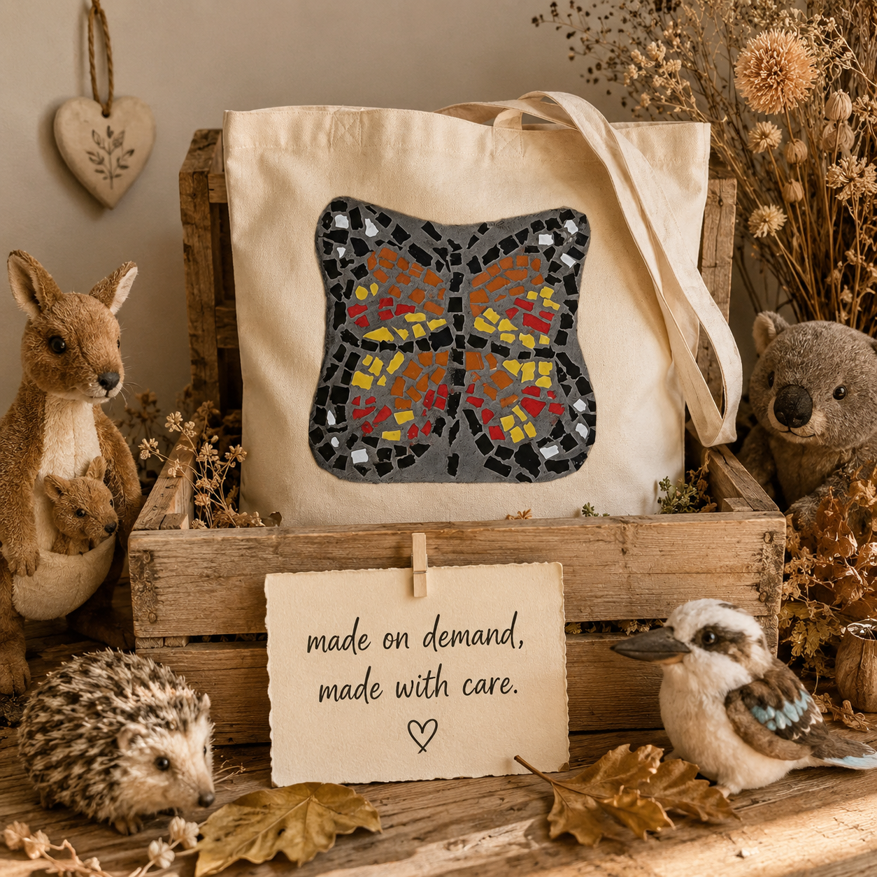 Butterfly Coaster Eco-Friendly Tote Bag | Cotton Butterfly Art Tote