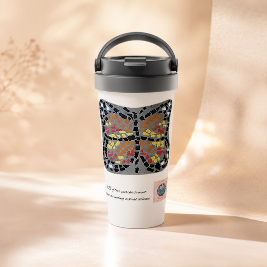 Butterfly Coaster Travel Mug | 15oz Stainless Steel Art Mug