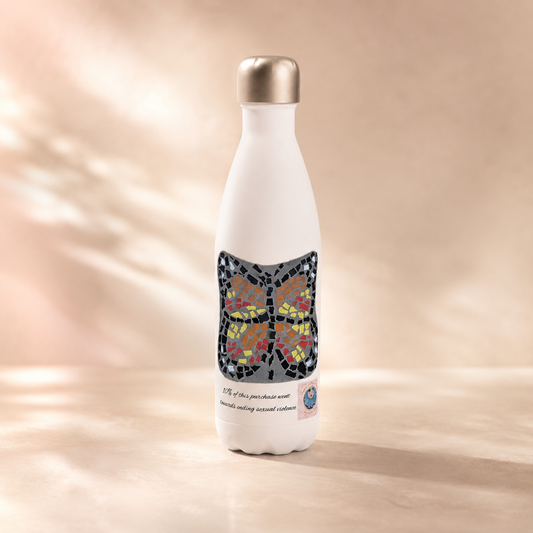 Butterfly Coaster Stainless Steel Water Bottle | 17oz Insulated Art Bottle