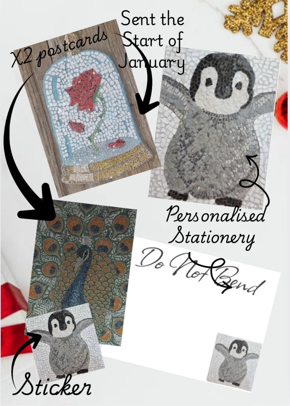  ceramic tiles mosaic prints subscription with penguin design made in Sebastopol Victoria 